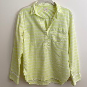 J. Crew Factory Yellow White Striped Popover